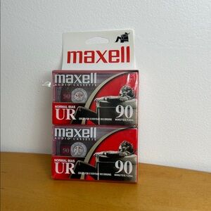 Maxell 📼 UR 90-Minute Audio Cassette Tape Set of Two New In Package